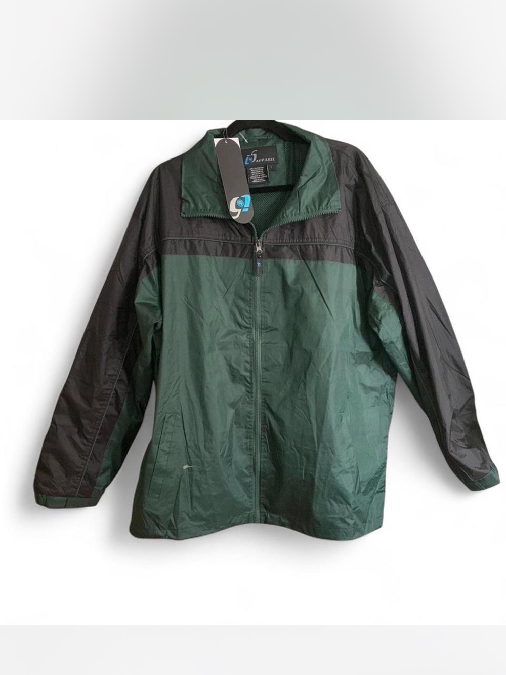 Men's Outdoorsy New with Tags Green/Black Windbreaker Jacket by i5Apparel L